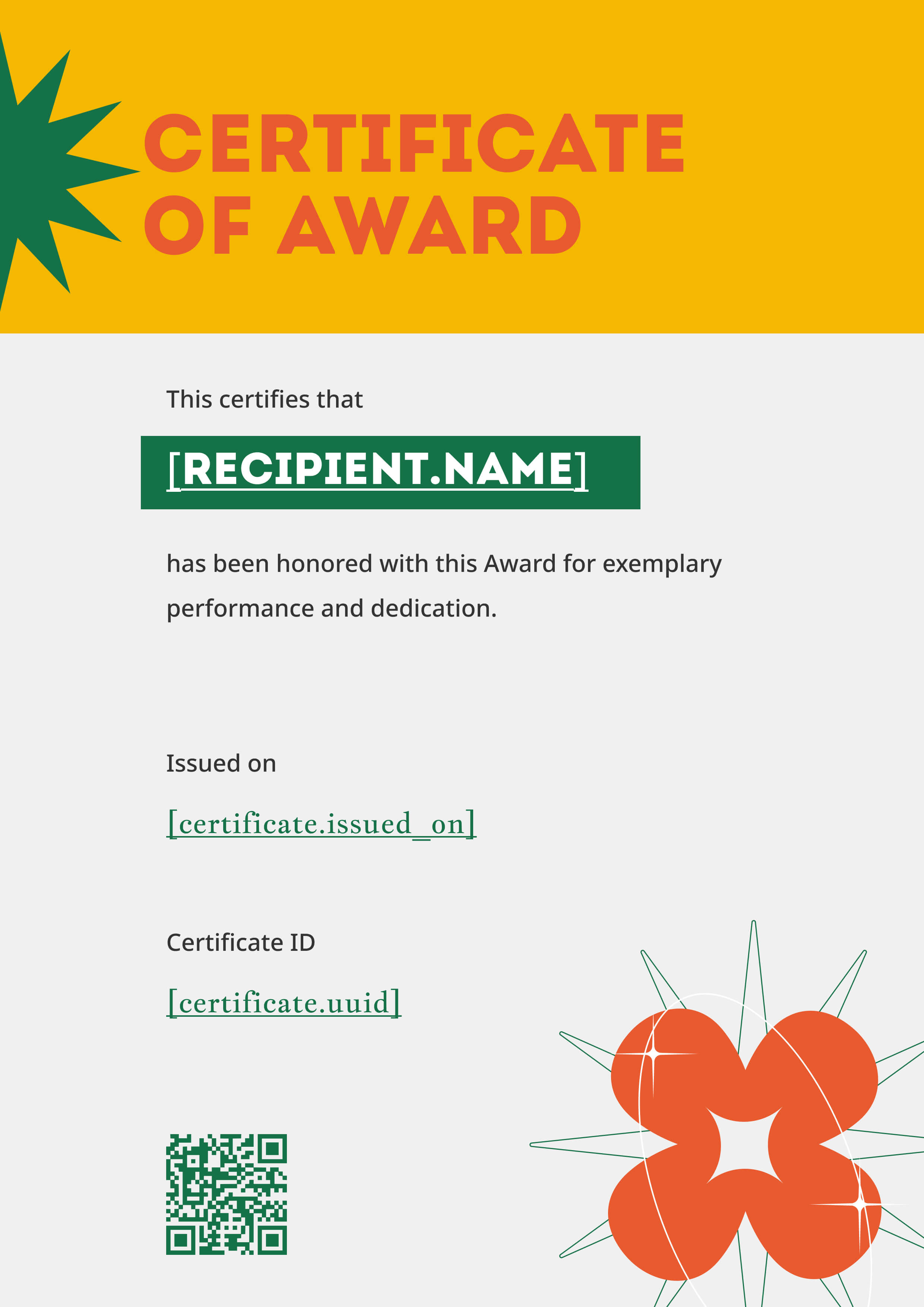 Retro Pop Geometric Portrait — certificate of completion template preview