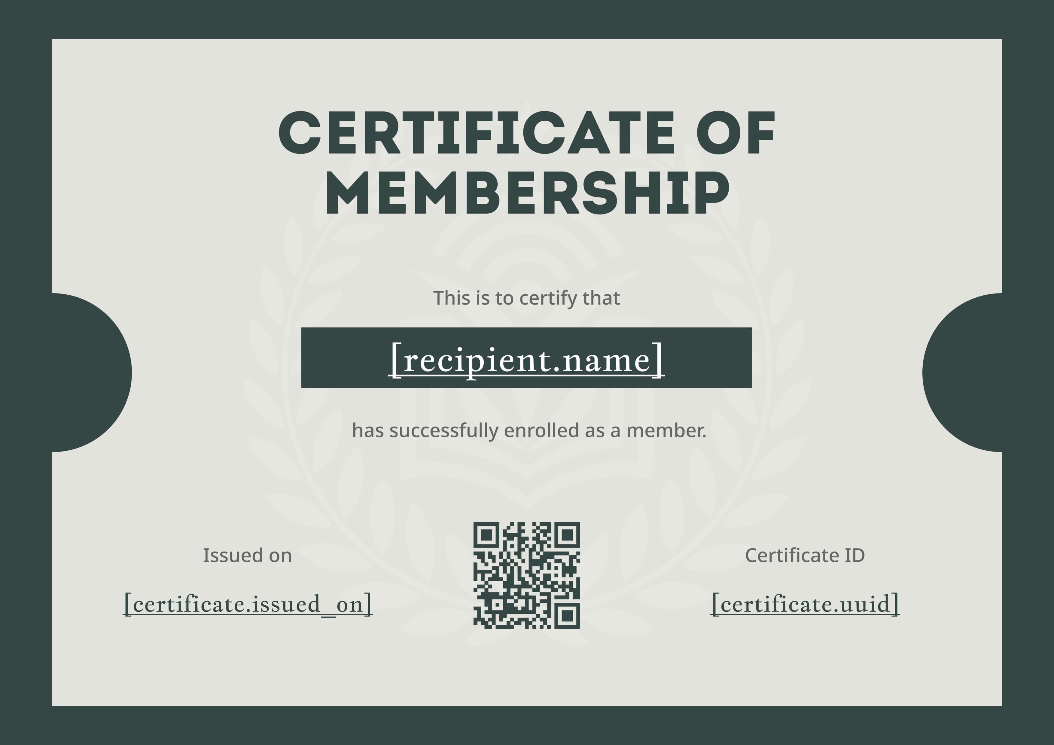 Forest Green Ticket Cutout — certificate of completion template