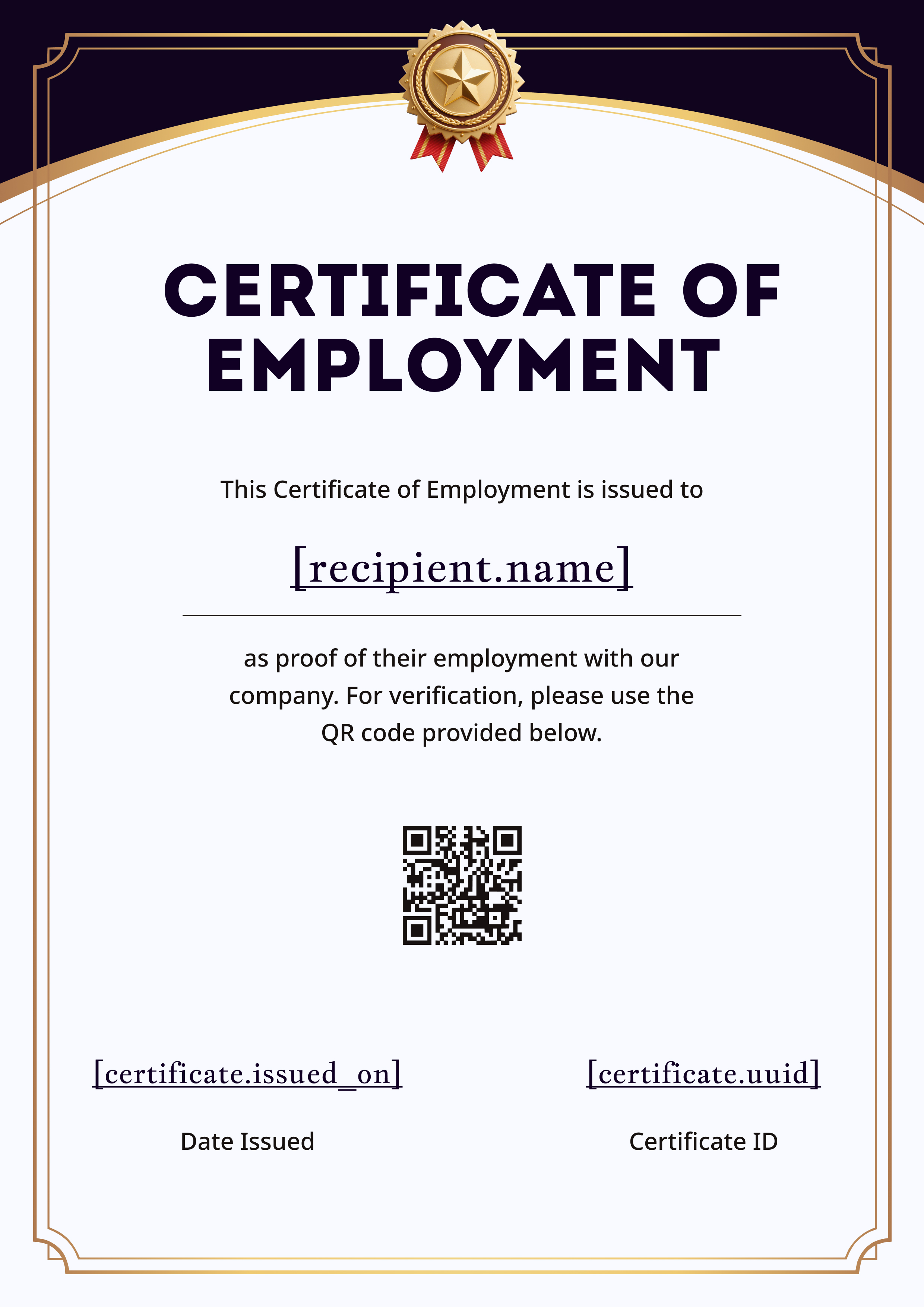 Elegant Gold Arch Frame (Portrait) — certificate of completion template preview