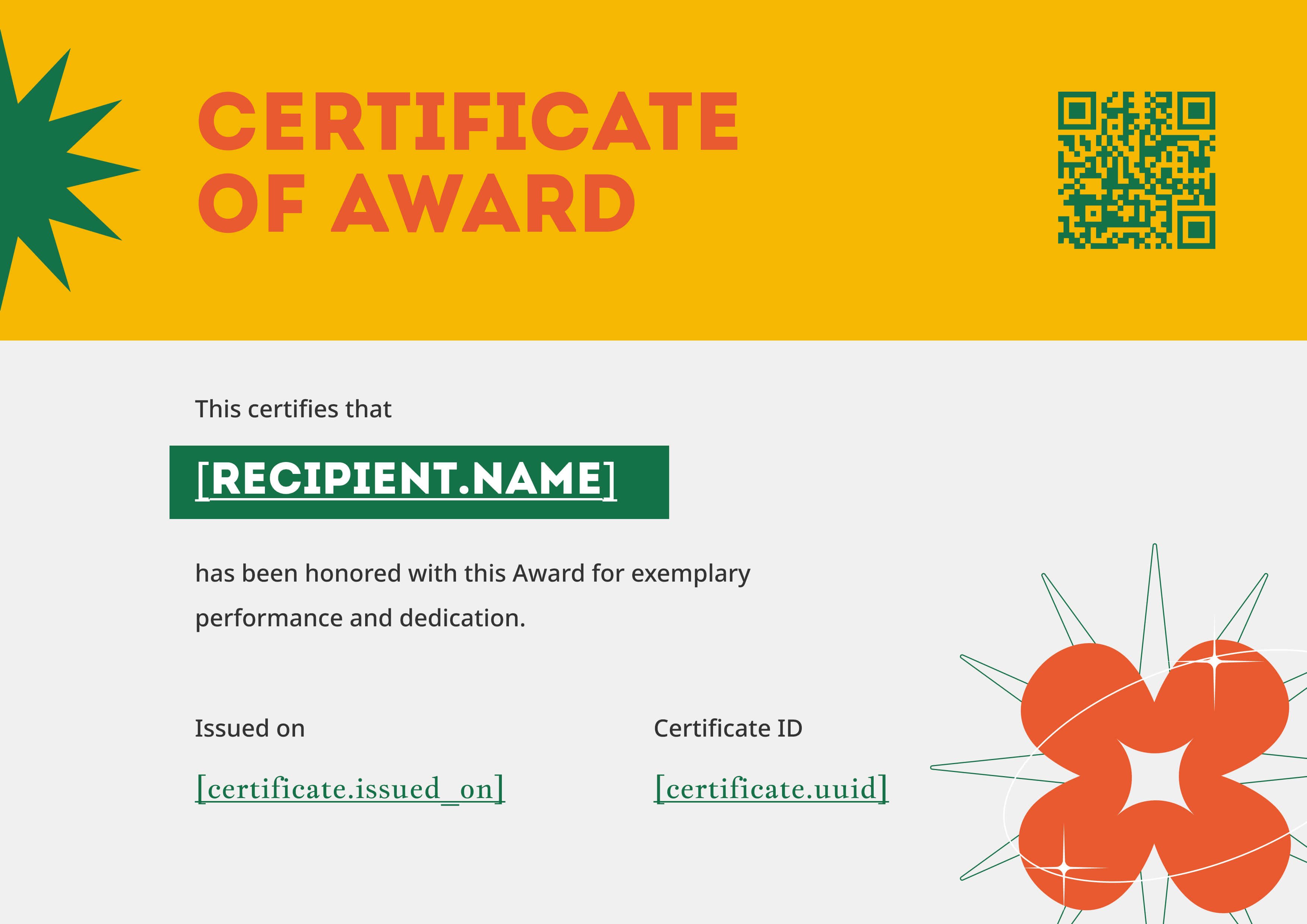 Retro Pop Geometric Landscape — certificate of completion template preview