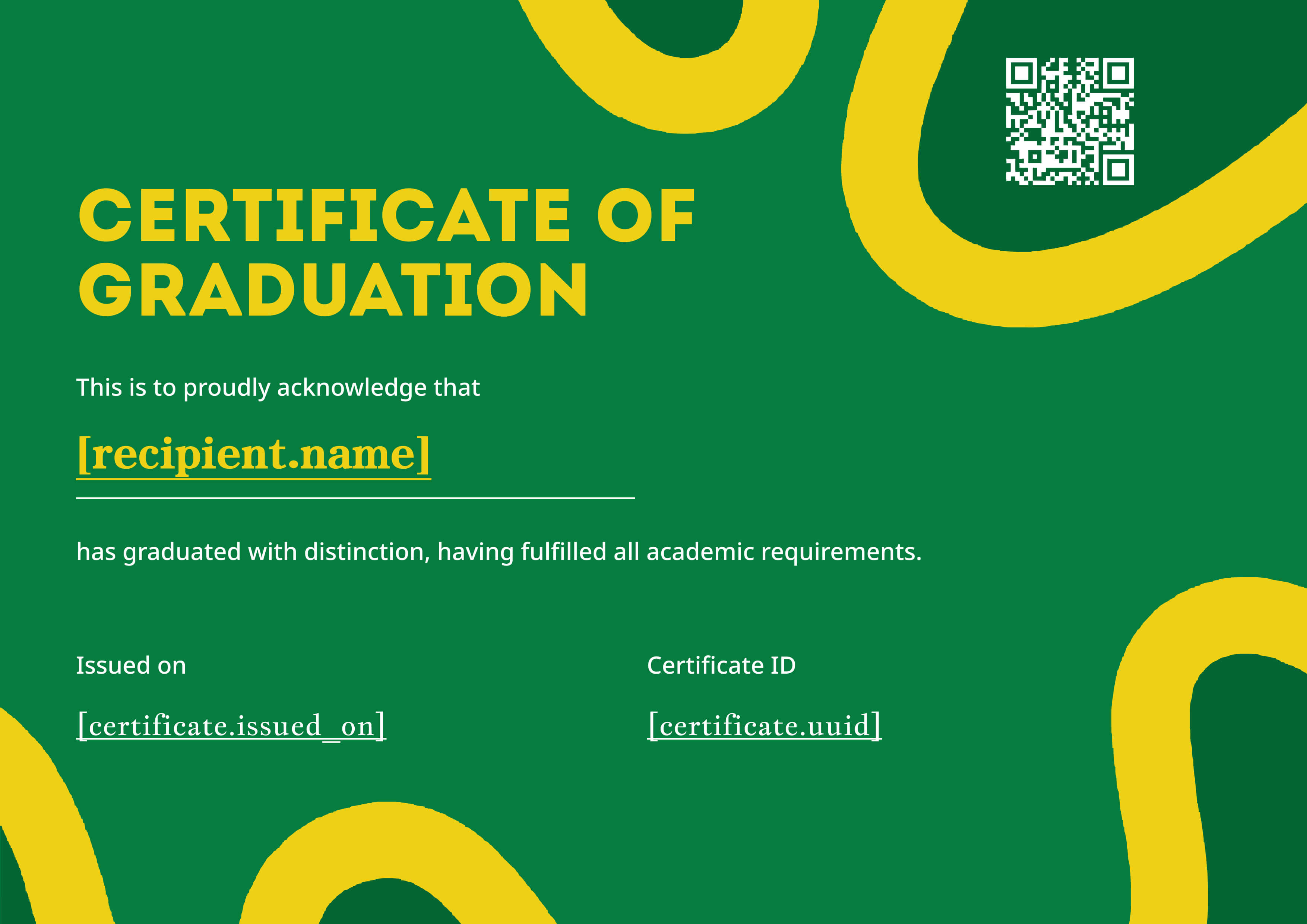 Green Groove Graduation — certificate of completion template preview