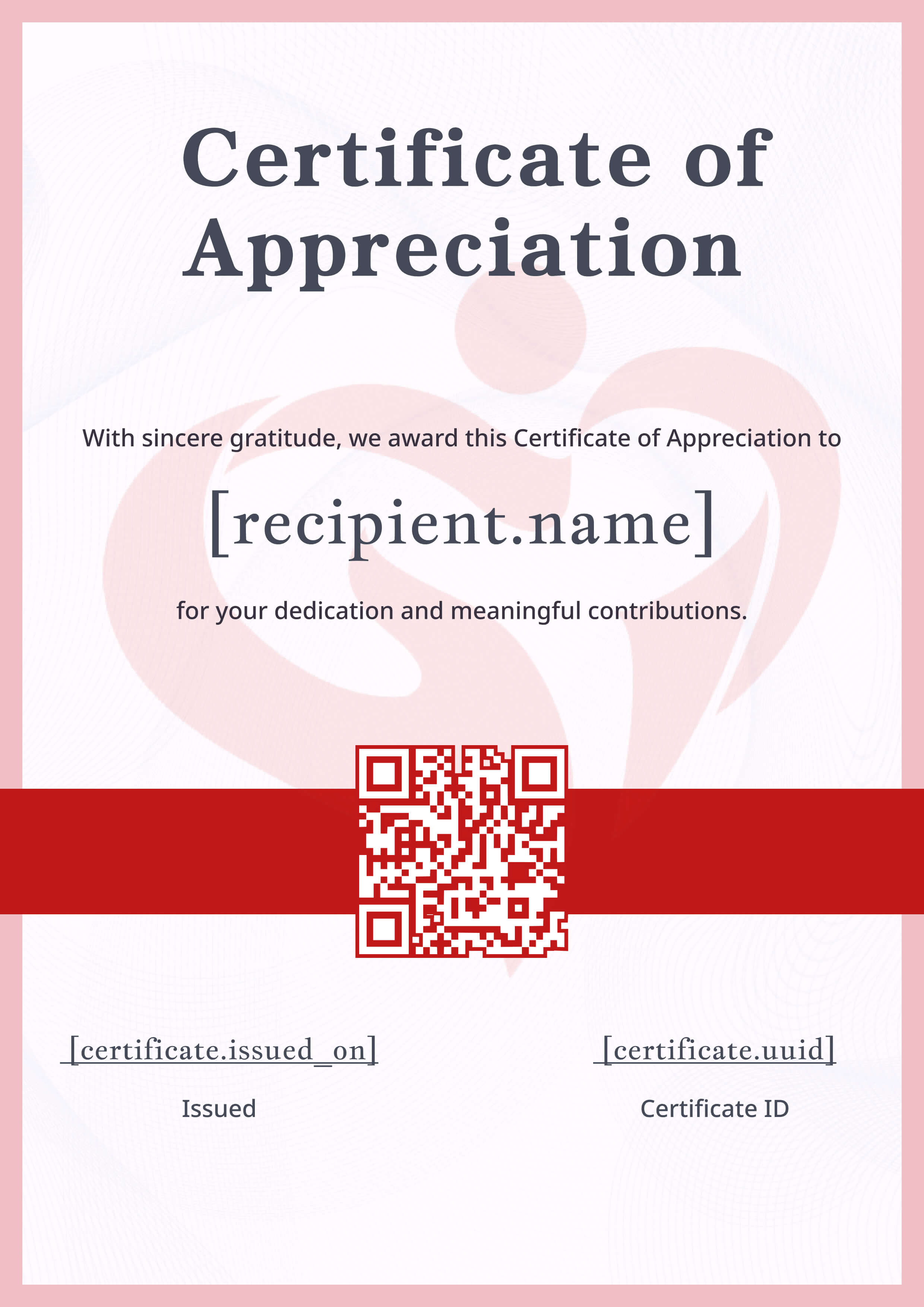 Blush Heart Watermark — Portrait — certificate of completion template preview
