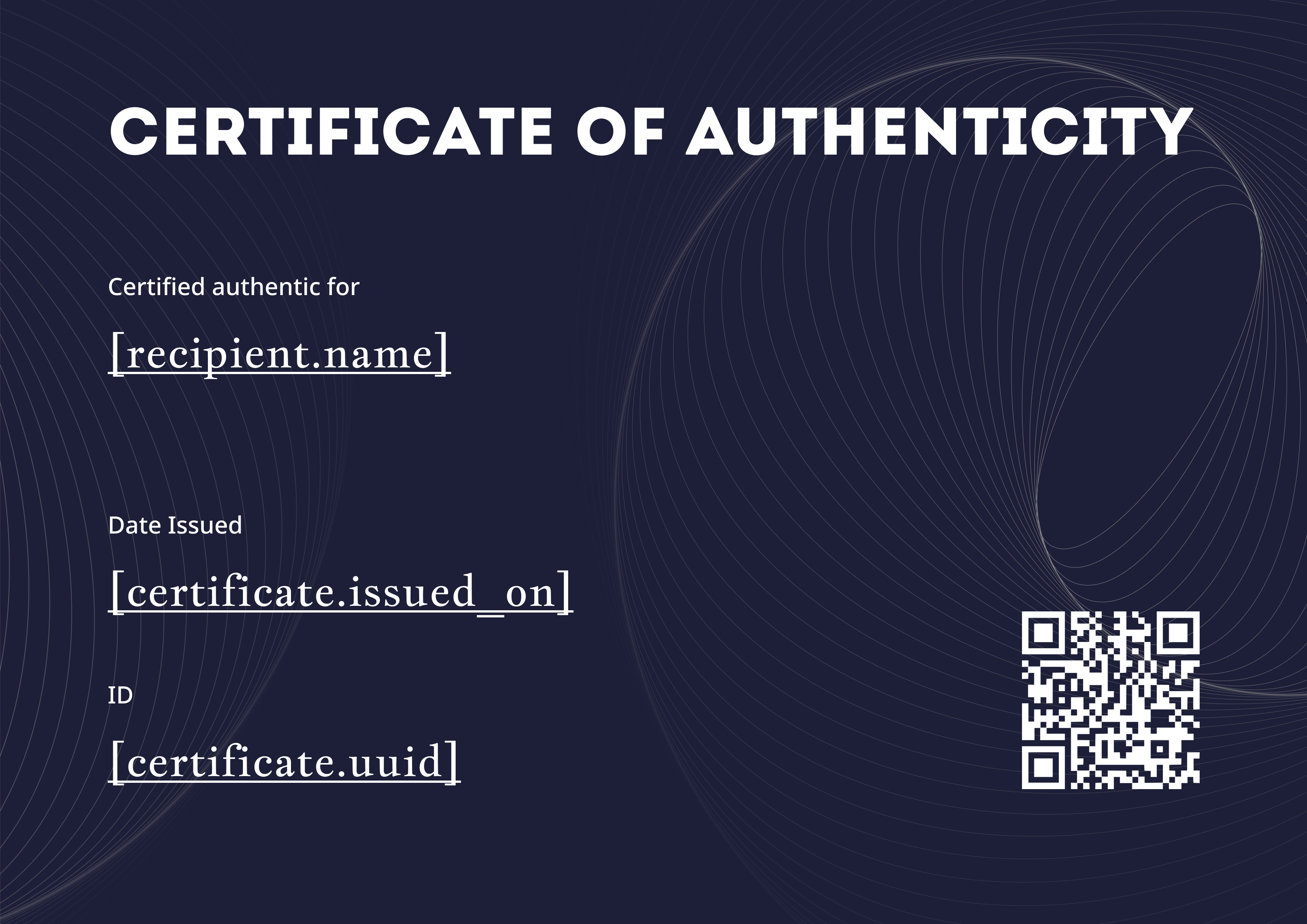 Indigo Spiral Minimalist Landscape — certificate of completion template preview