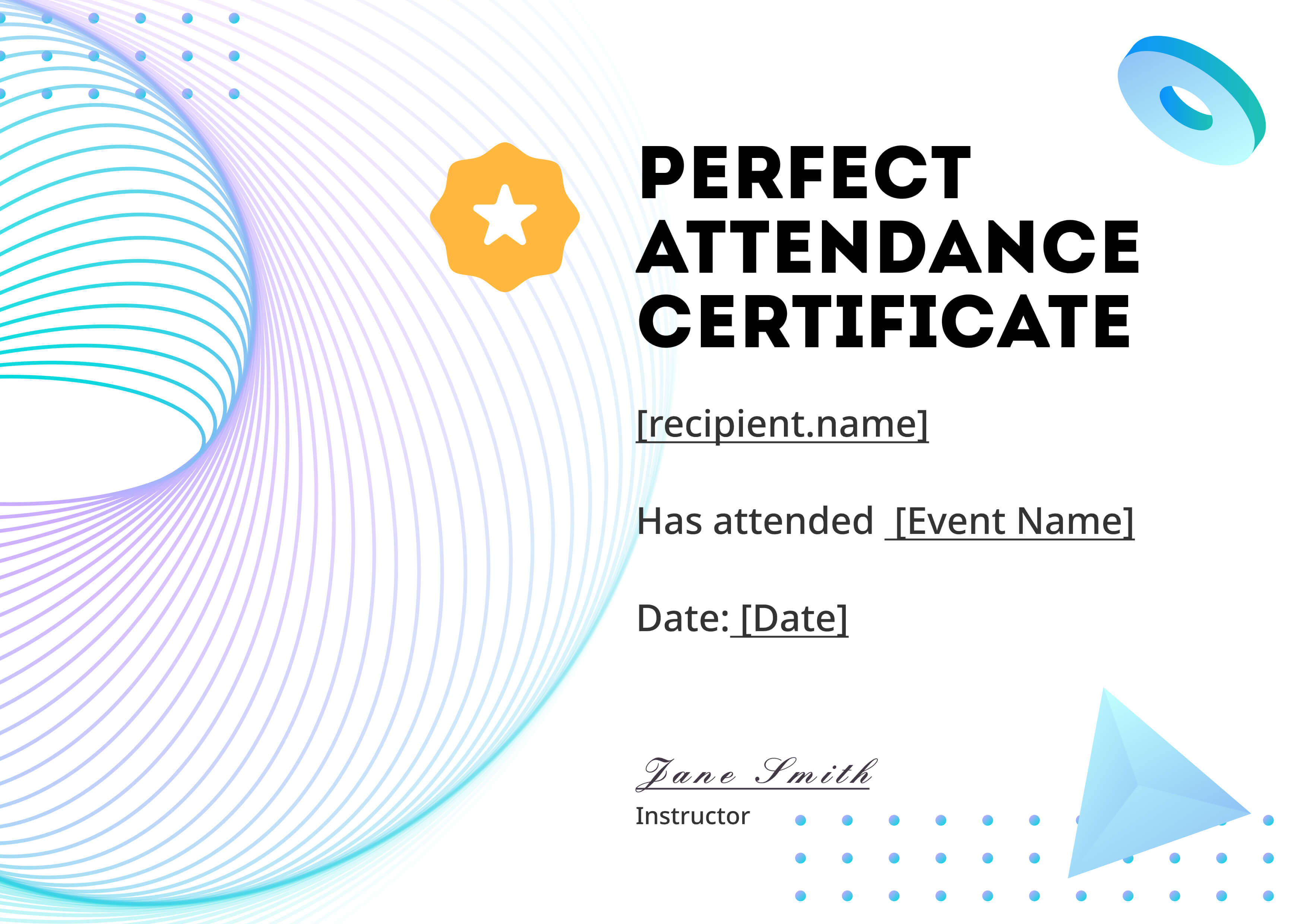 Modern Spiral Gradient — certificate of completion template